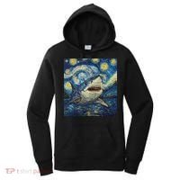 Funny Shark Van Gogh Style Starry Night Women's Hoodie thumb 0