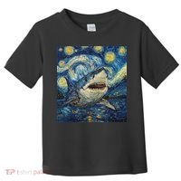 Funny Shark Van Gogh Style Starry Night Toddler T-Shirt thumb 0