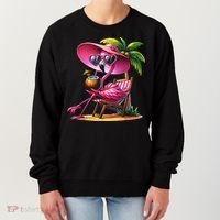 Flamingo Summer Vibes Beach Palm Tree Summer Vacation Women's Sweatshirt thumb 0
