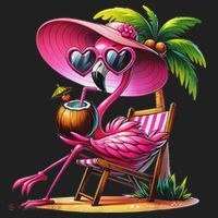 Flamingo Summer Vibes Beach Palm Tree Summer Vacation Women's Sweatshirt thumb 2