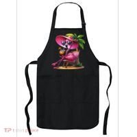 Flamingo Summer Vibes Beach Palm Tree Summer Vacation Apron thumb 0