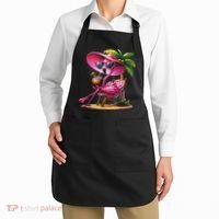 Flamingo Summer Vibes Beach Palm Tree Summer Vacation Apron thumb 2