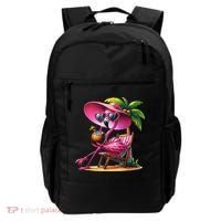 Flamingo Summer Vibes Beach Palm Tree Summer Vacation Backpack thumb 0
