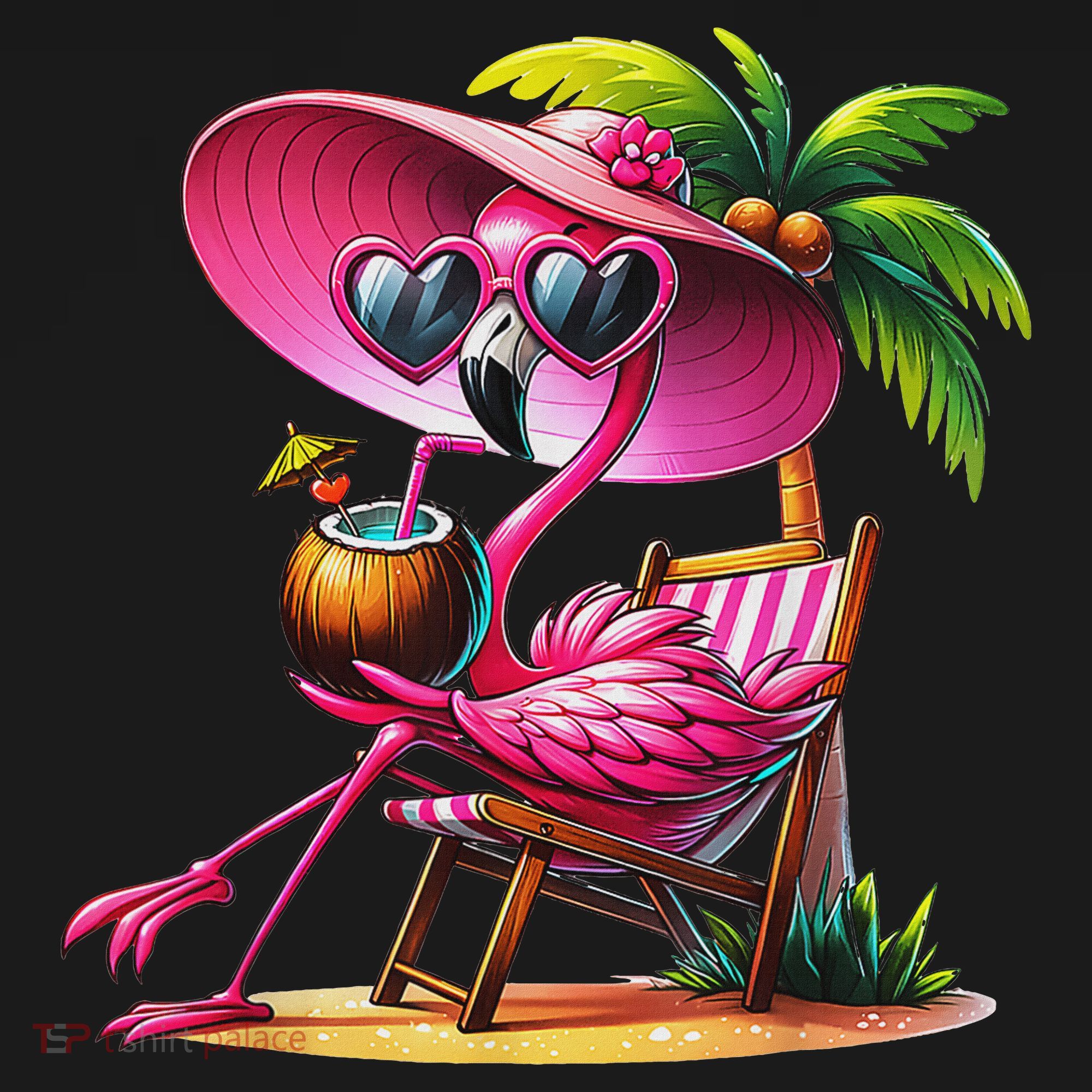 Flamingo Summer Vibes Beach Palm Tree Summer Vacation Backpack