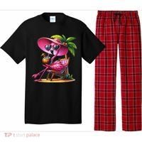 Flamingo Summer Vibes Beach Palm Tree Summer Vacation Pajama Set thumb 0
