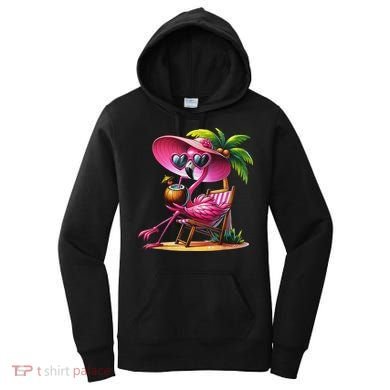 Flamingo Summer Vibes Beach Palm Tree Summer Vacation Women's Hoodie