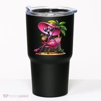 Flamingo Summer Vibes Beach Palm Tree Summer Vacation Tumbler thumb 0