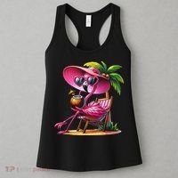 Flamingo Summer Vibes Beach Palm Tree Summer Vacation Women's Tank Top thumb 3
