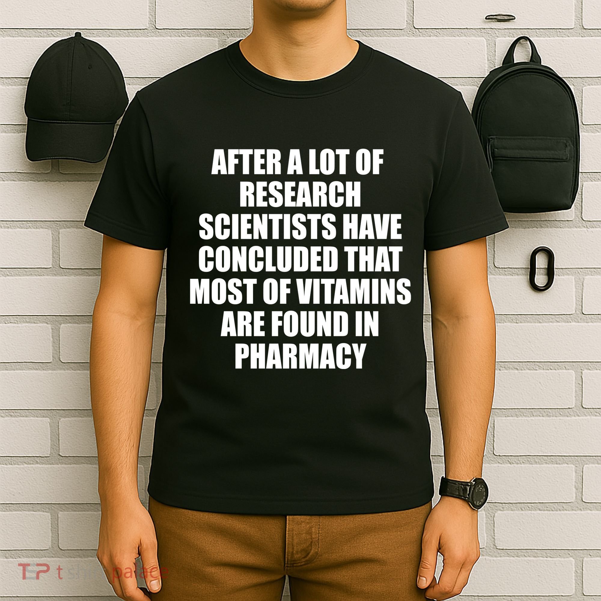 Funny Scientist Vitamins Pharmacy T-Shirt