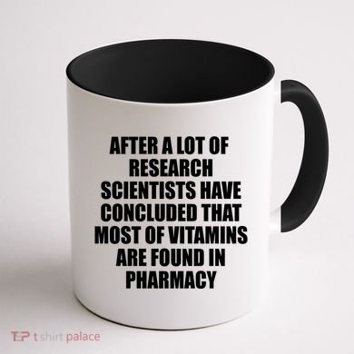 Funny Scientist Vitamins Pharmacy Coffee Mug back