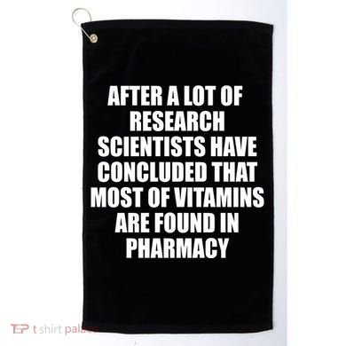 Funny Scientist Vitamins Pharmacy Golf Towel