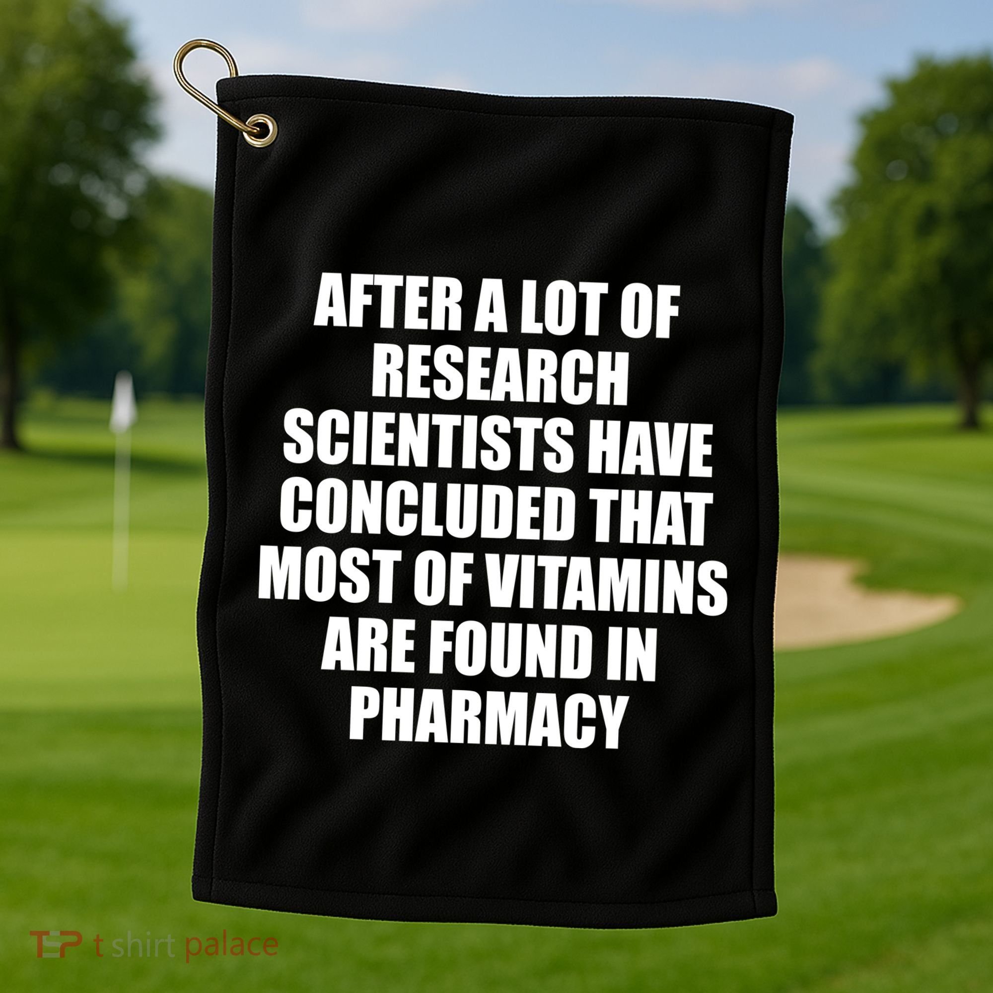 Funny Scientist Vitamins Pharmacy Golf Towel