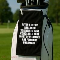 Funny Scientist Vitamins Pharmacy Golf Towel thumb 2