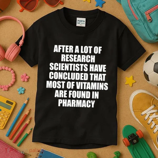Funny Scientist Vitamins Pharmacy Kids T-Shirt