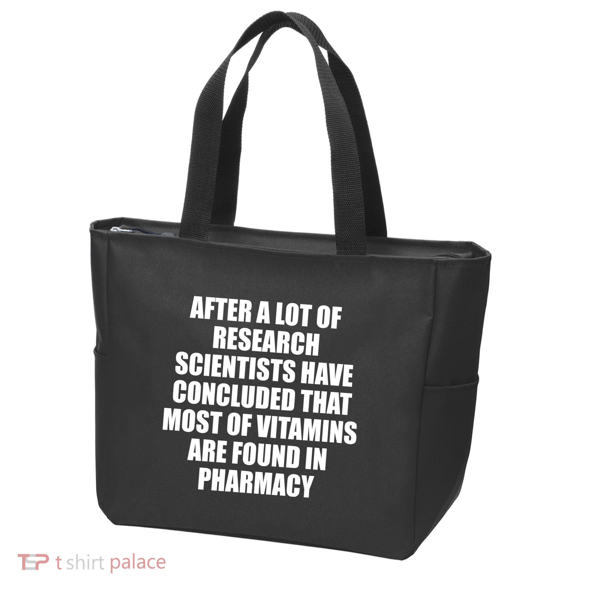 Funny Scientist Vitamins Pharmacy Tote Bag