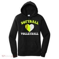 Funny Softball Volleyball Heart Groovy Softball Lover Girls Women's Hoodie thumb 0