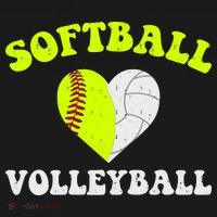 Funny Softball Volleyball Heart Groovy Softball Lover Girls Women's Tank Top thumb 5