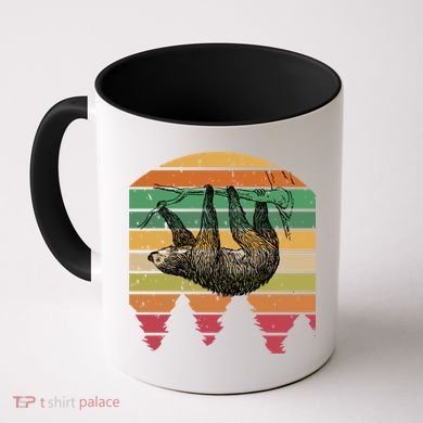 Funny Sloth Vintage Retro Pine Tree Sloths Gift Coffee Mug