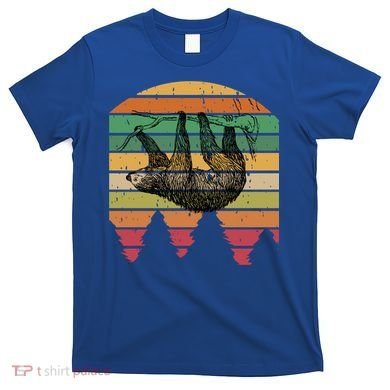Funny Sloth Vintage Retro Pine Tree Sloths Gift T-Shirt