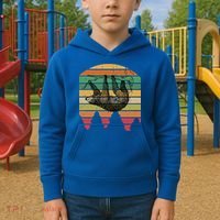 Funny Sloth Vintage Retro Pine Tree Sloths Gift Kids Hoodie thumb 2