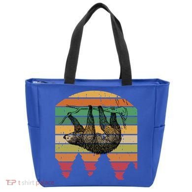 Funny Sloth Vintage Retro Pine Tree Sloths Gift Tote Bag
