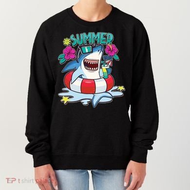 Funny Summer Vibe Vacation Shark Women's Sweatshirt