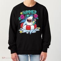 Funny Summer Vibe Vacation Shark Women's Sweatshirt thumb 0
