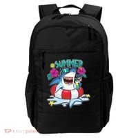 Funny Summer Vibe Vacation Shark Backpack thumb 0