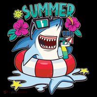 Funny Summer Vibe Vacation Shark Ornament thumb 1