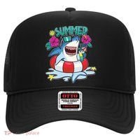 Funny Summer Vibe Vacation Shark Hat thumb 0