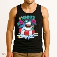 Funny Summer Vibe Vacation Shark Tank Top thumb 3