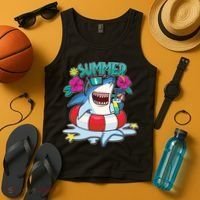 Funny Summer Vibe Vacation Shark Tank Top thumb 4