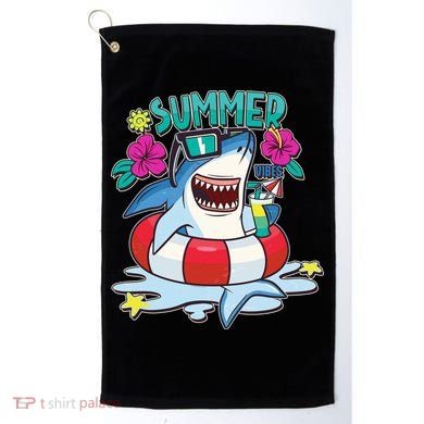 Funny Summer Vibe Vacation Shark Golf Towel