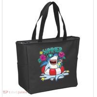 Funny Summer Vibe Vacation Shark Tote Bag thumb 2