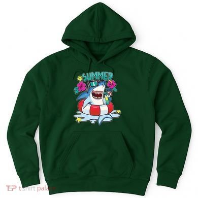 Funny Summer Vibe Vacation Shark Hoodie