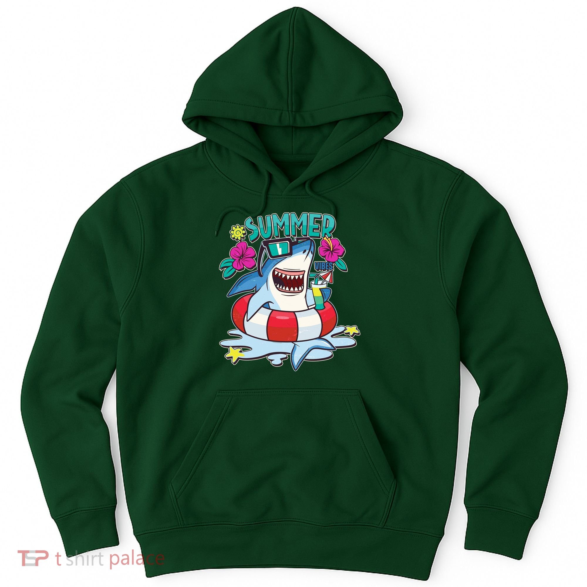 Funny Summer Vibe Vacation Shark Hoodie
