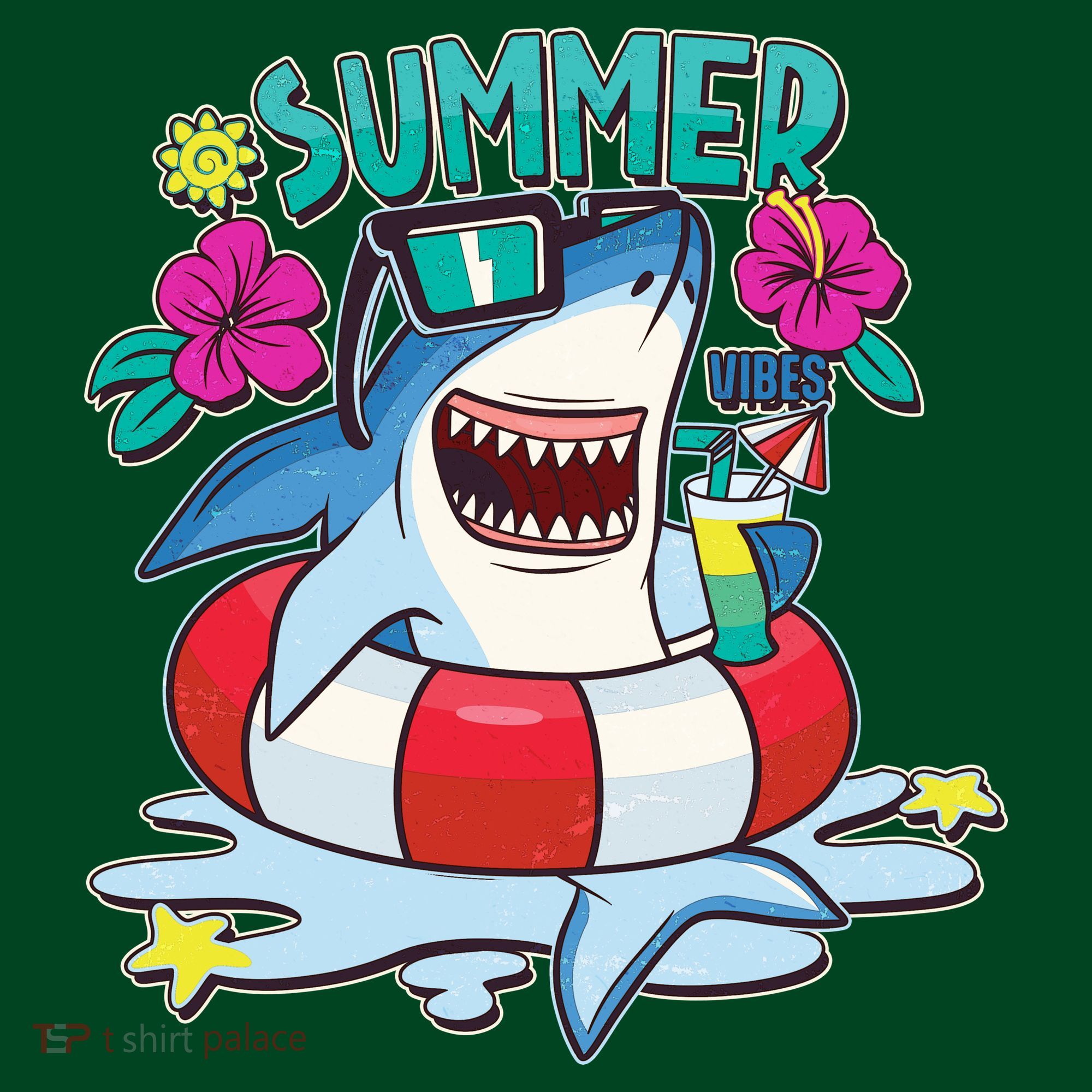 Funny Summer Vibe Vacation Shark Hoodie