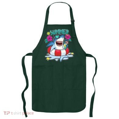 Funny Summer Vibe Vacation Shark Apron