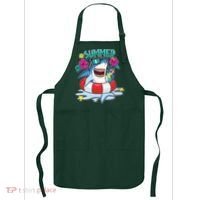 Funny Summer Vibe Vacation Shark Apron thumb 0