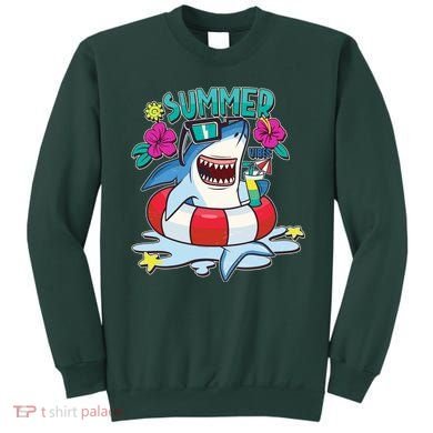 Funny Summer Vibe Vacation Shark Sweatshirt