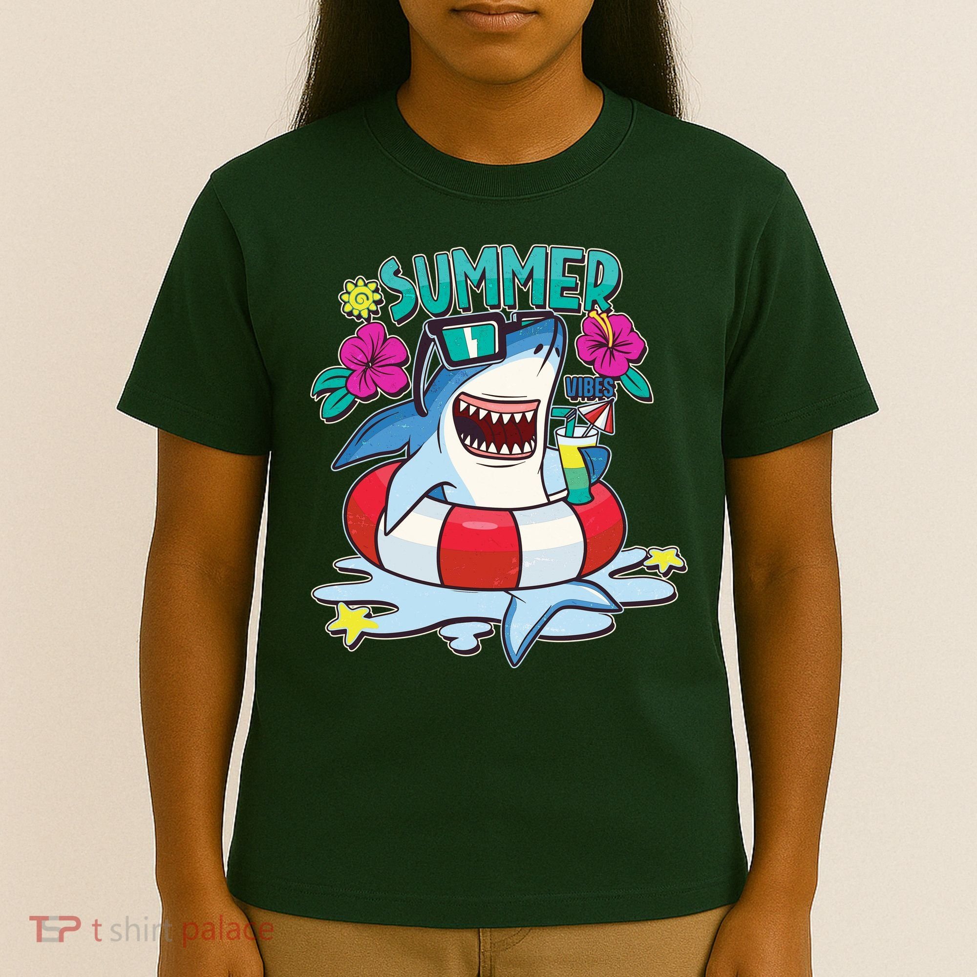 Funny Summer Vibe Vacation Shark T-Shirt