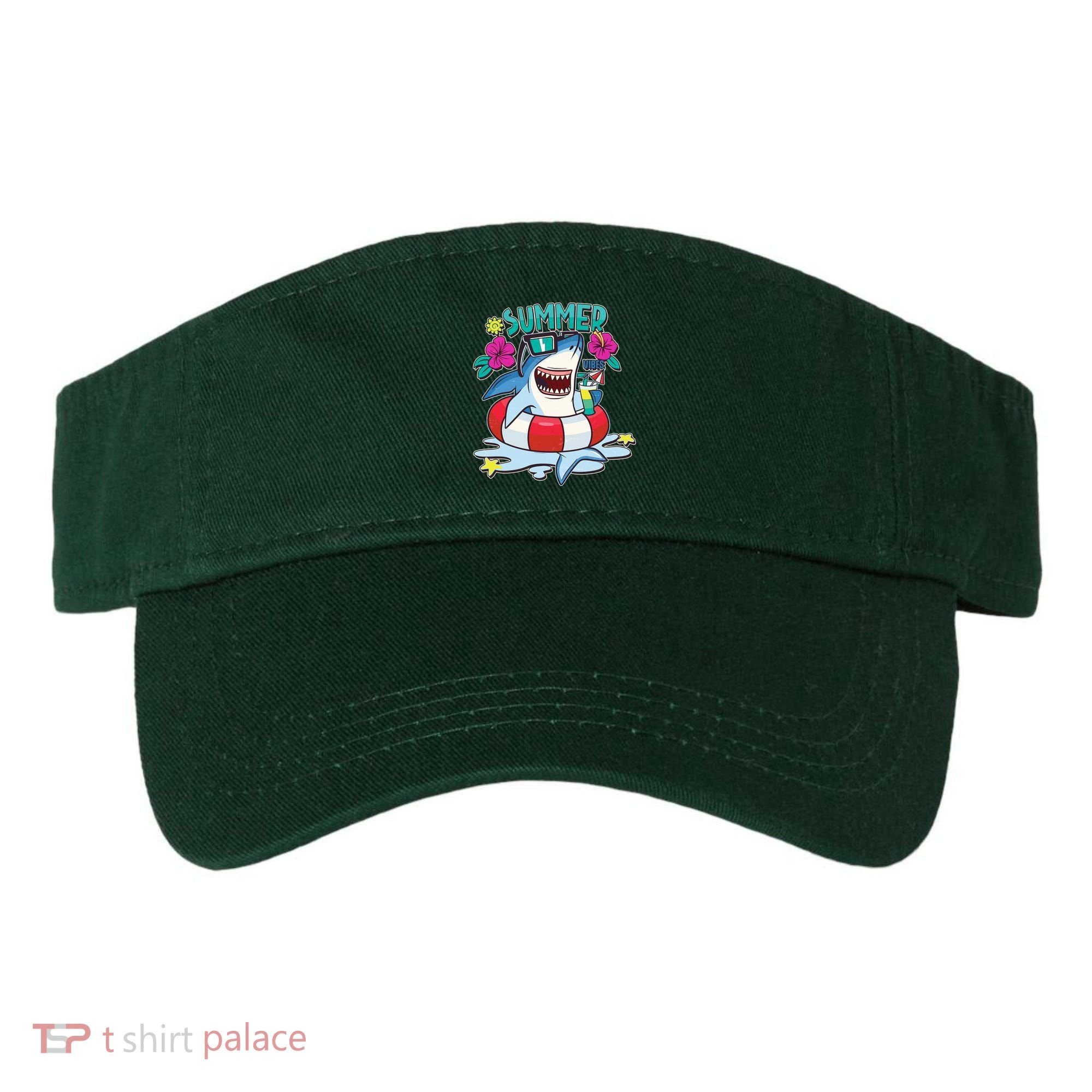 Funny Summer Vibe Vacation Shark Visor
