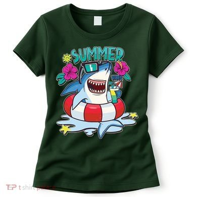 Funny Summer Vibe Vacation Shark Women's T-Shirt