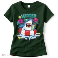 Funny Summer Vibe Vacation Shark Women's T-Shirt thumb 0