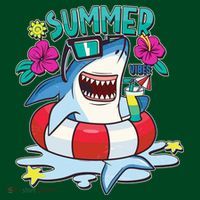 Funny Summer Vibe Vacation Shark Kids Sweatshirt thumb 2