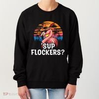 Flamingo Sunglasses Vacation Tropical Flock 70s 80s 90s Gift Women's Sweatshirt thumb 0