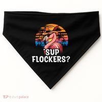 Flamingo Sunglasses Vacation Tropical Flock 70s 80s 90s Gift USA-Made Doggie Bandana thumb 0
