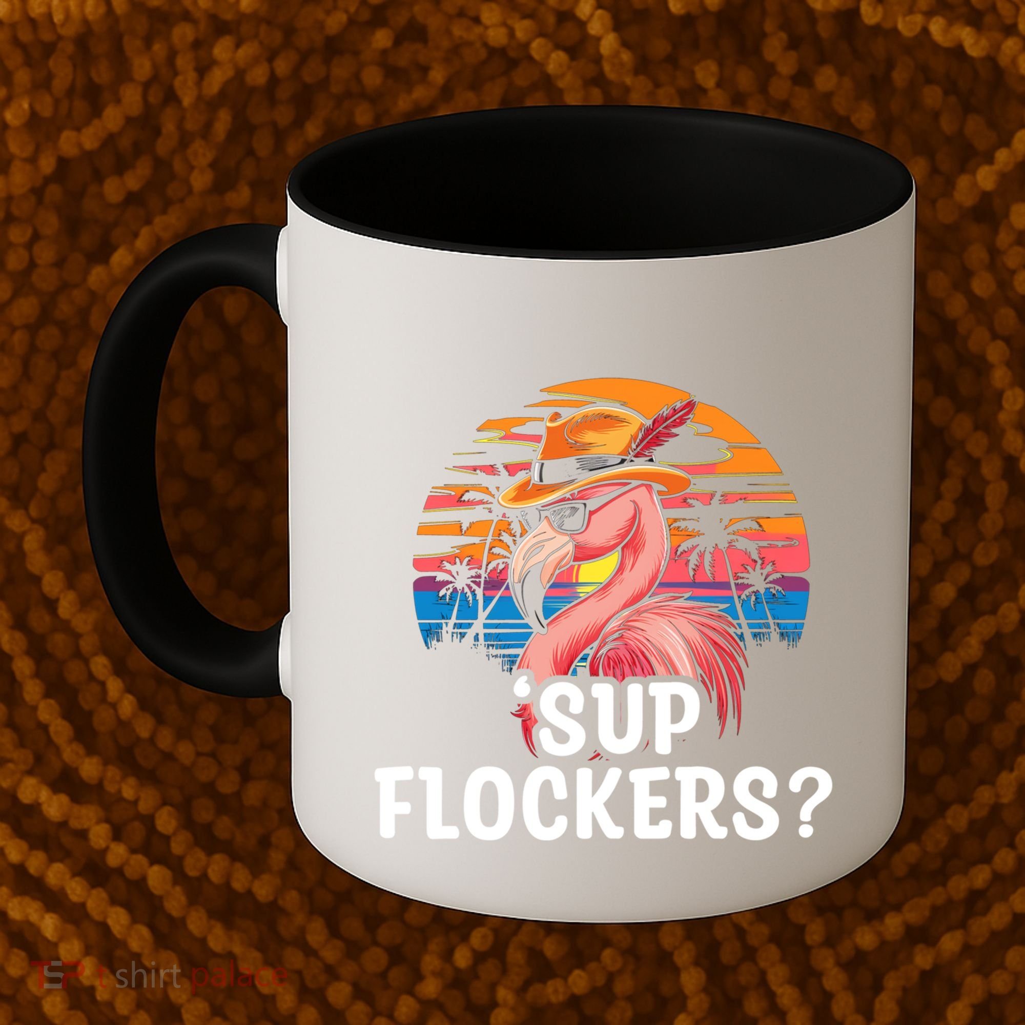 Flamingo Sunglasses Vacation Tropical Flock 70s 80s 90s Gift Coffee Mug