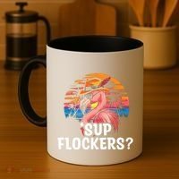 Flamingo Sunglasses Vacation Tropical Flock 70s 80s 90s Gift Coffee Mug thumb 4