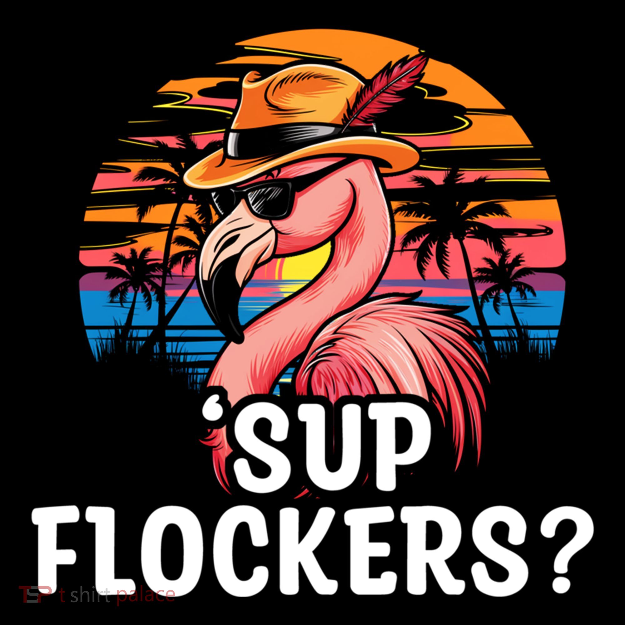 Flamingo Sunglasses Vacation Tropical Flock 70s 80s 90s Gift Coffee Mug